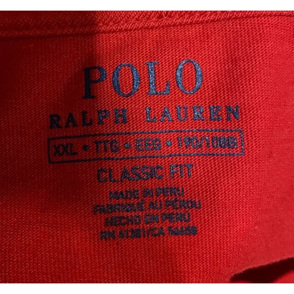 Polo Ralph Lauren Red Classic Fit Pocket T-Shirt Mens XXL 100% Cotton Casual Wea - Picture 3 of 5